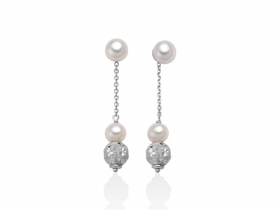 Orecchini Miluna Donna Oro Brillante in Oro bianco Perla PER2455 - PER2455